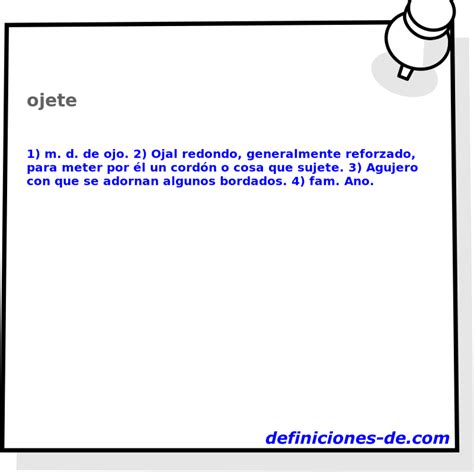 significado de ojete